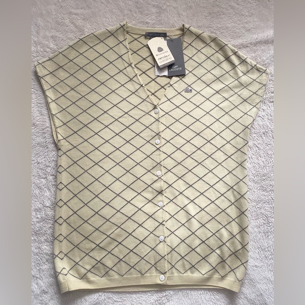 🐊 NWT 100% Extra Fine Merino Wool Argyle luxurious Cardigan Top